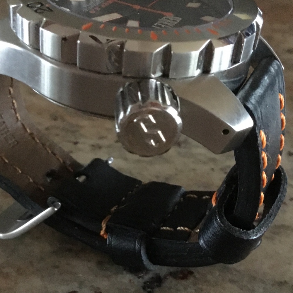Serket Reef Diver 2.0 Swiss Automatic 30 ATM Black Leather Men’s Diving Watch - Picture 6 of 12